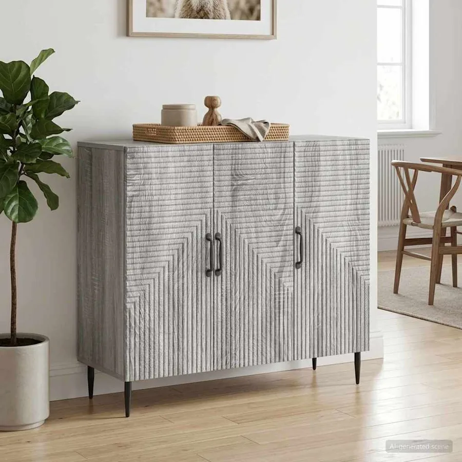 Buffet Sonoma gris 89 x 34,5 x 80 cm Bois d'ingénierie - 4