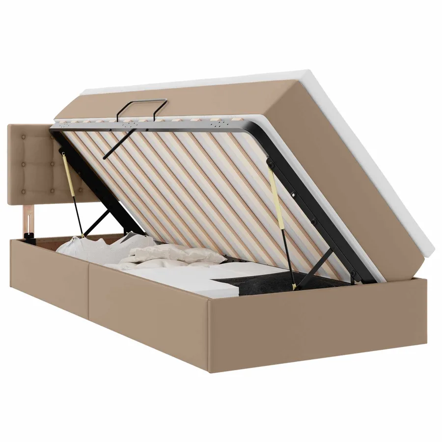 Lit avec rangement et matelas Cappuccino 90 x 200 cm - 2