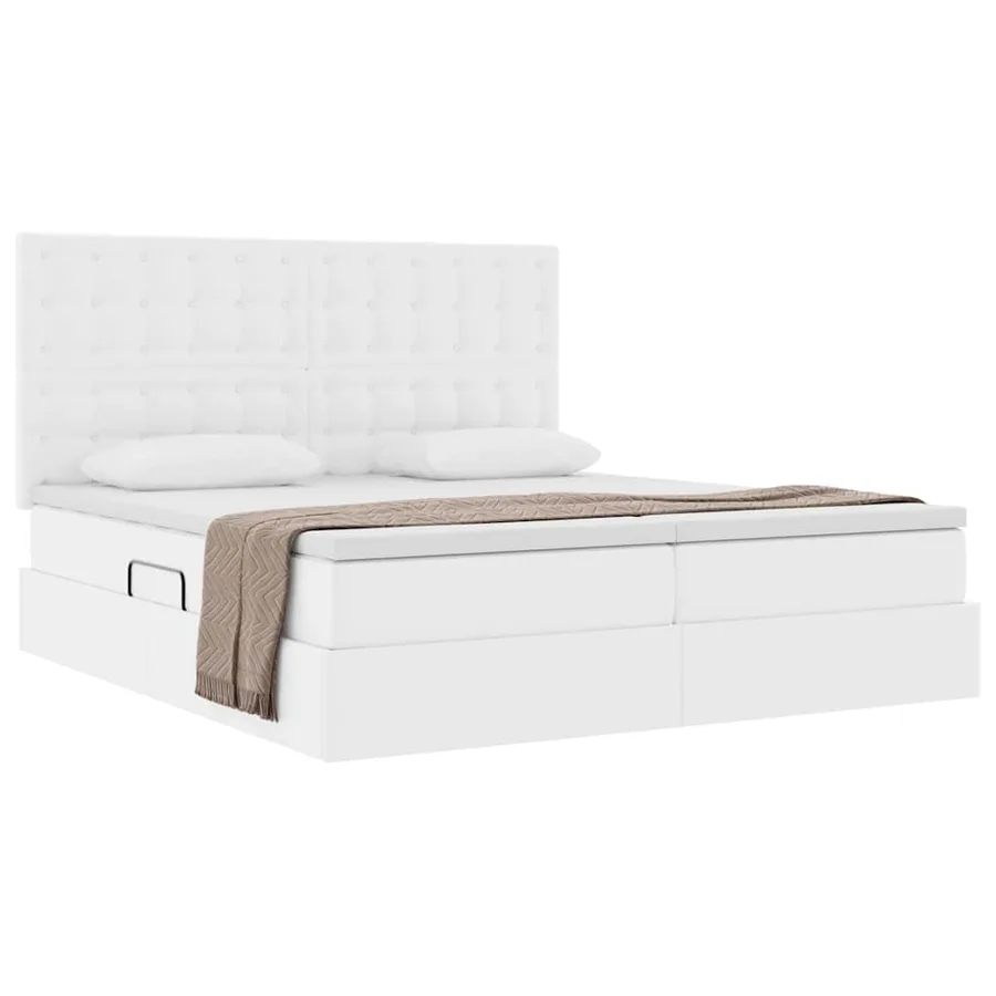 Lit avec rangement et matelas Blanc pur 180 x 200 cm - 3