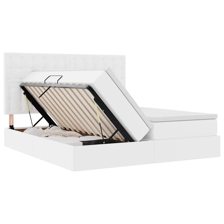 Lit avec rangement et matelas Blanc pur 180 x 200 cm - 7