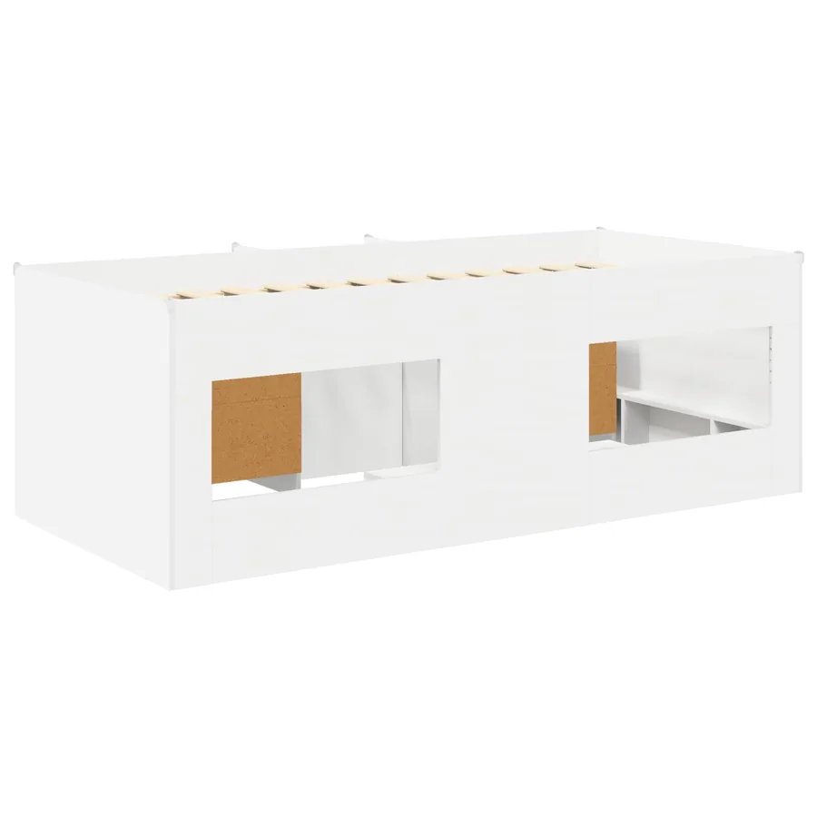 Cadre de lit en loft avec armoire 3 pc Blanc Bois d'ingénierie - 5