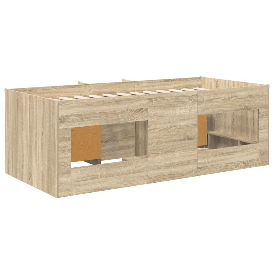 Cadre de lit en loft avec armoire 3 pc Chêne Sonoma - 5