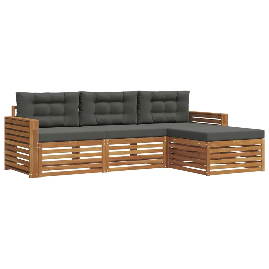 Ensemble de canapés d'extérieur Naturel et Anthracite - 2