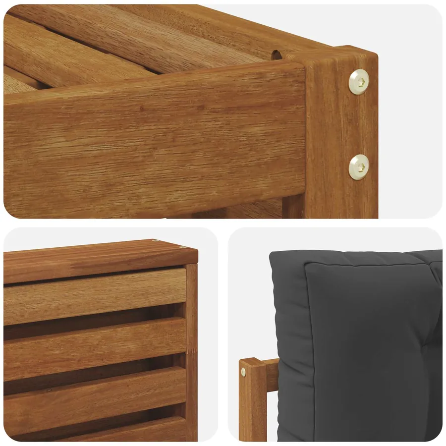 Ensemble de canapés d'extérieur Naturel et Anthracite - 5