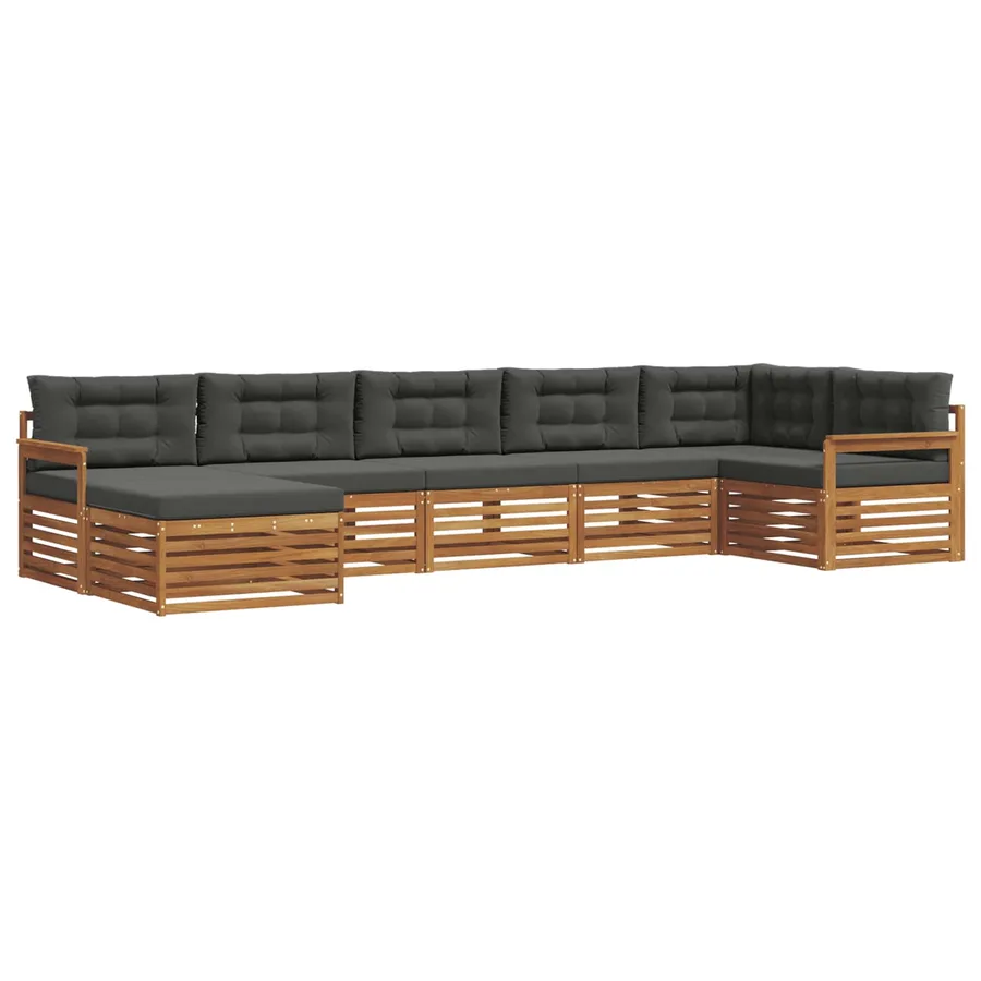Ensemble de canapés d'extérieur 7 pcs Naturel et Anthracite - 2