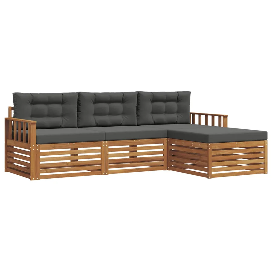 Ensemble de canapés d'extérieur Naturel et Anthracite - 2
