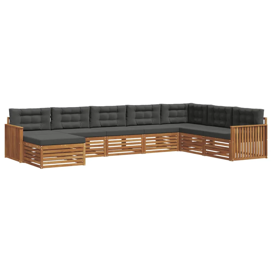 Ensemble de canapés d'extérieur 8 pcs Naturel et Anthracite - 2