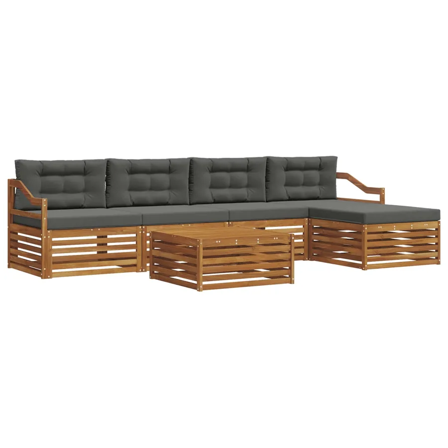 Ensemble de canapés d'extérieur 6 pcs Naturel et Anthracite - 2