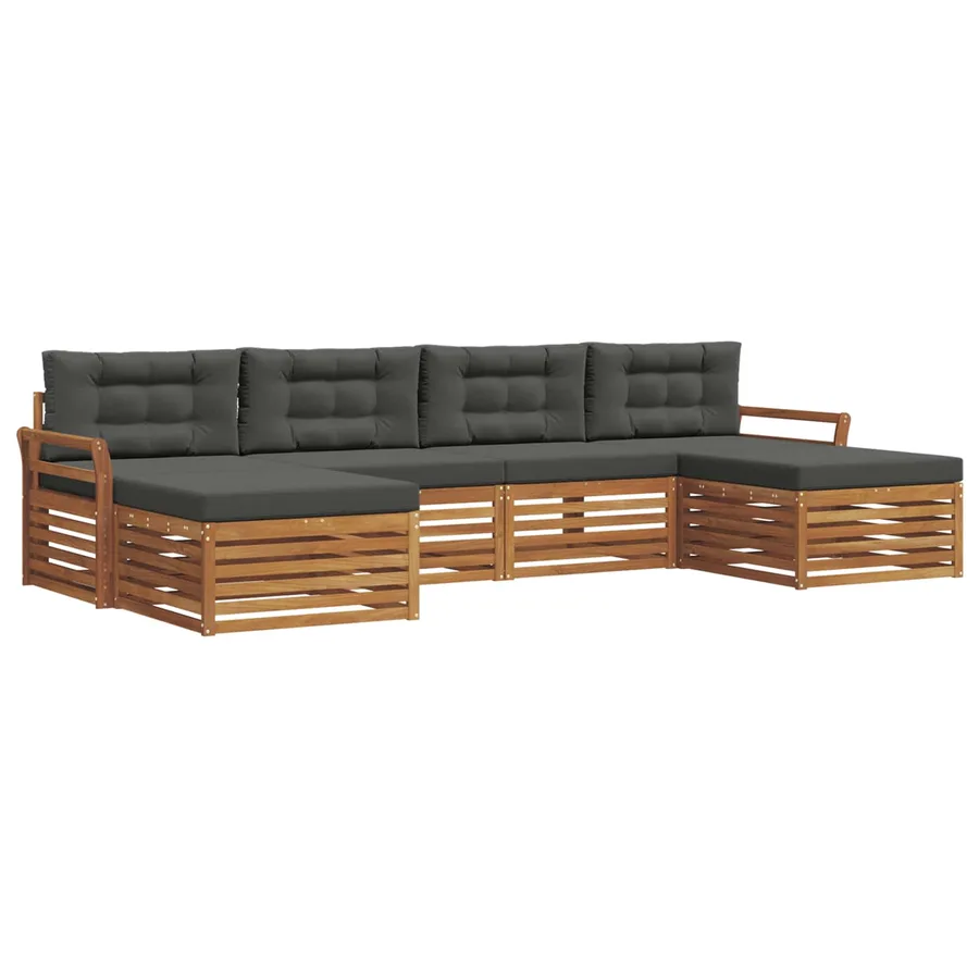 Ensembles de canapés avec coussin 6 pcs Naturel et Anthracite - 2