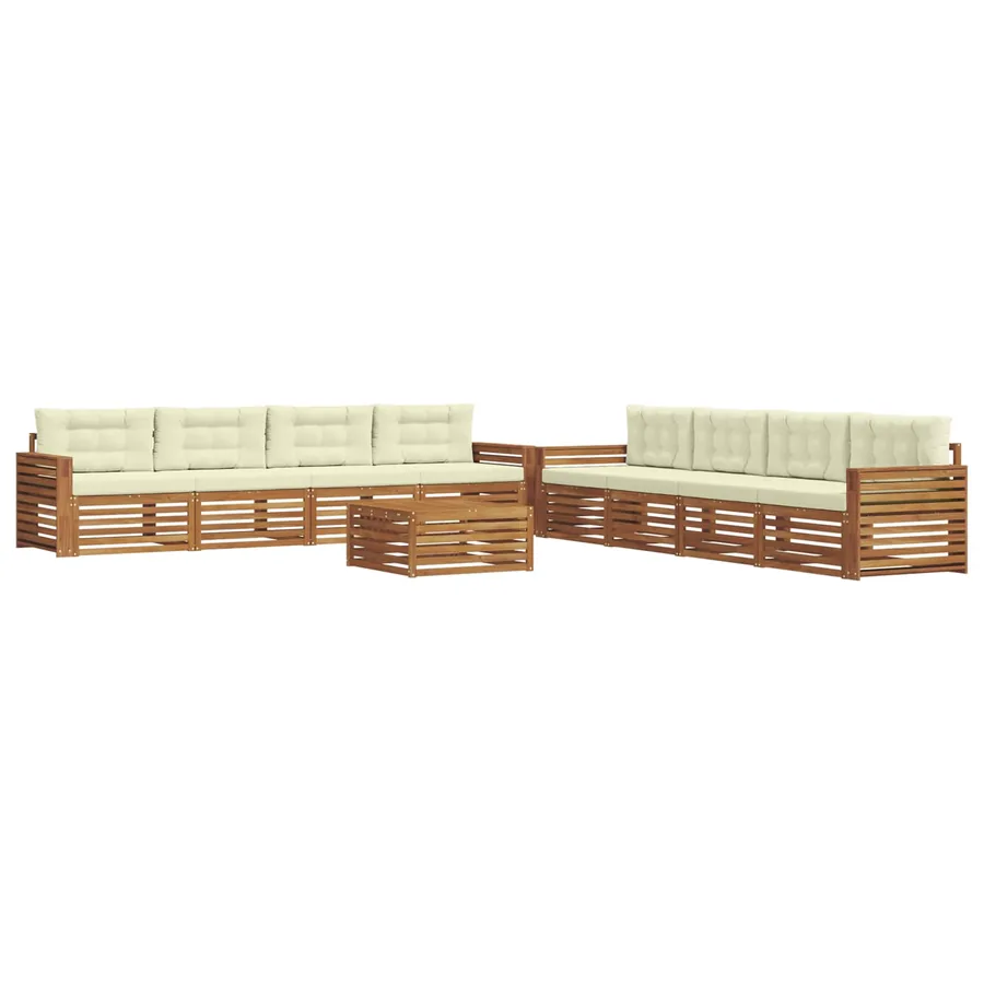 Ensemble de canapés d'extérieur 9 pcs Naturel et Crème - 2