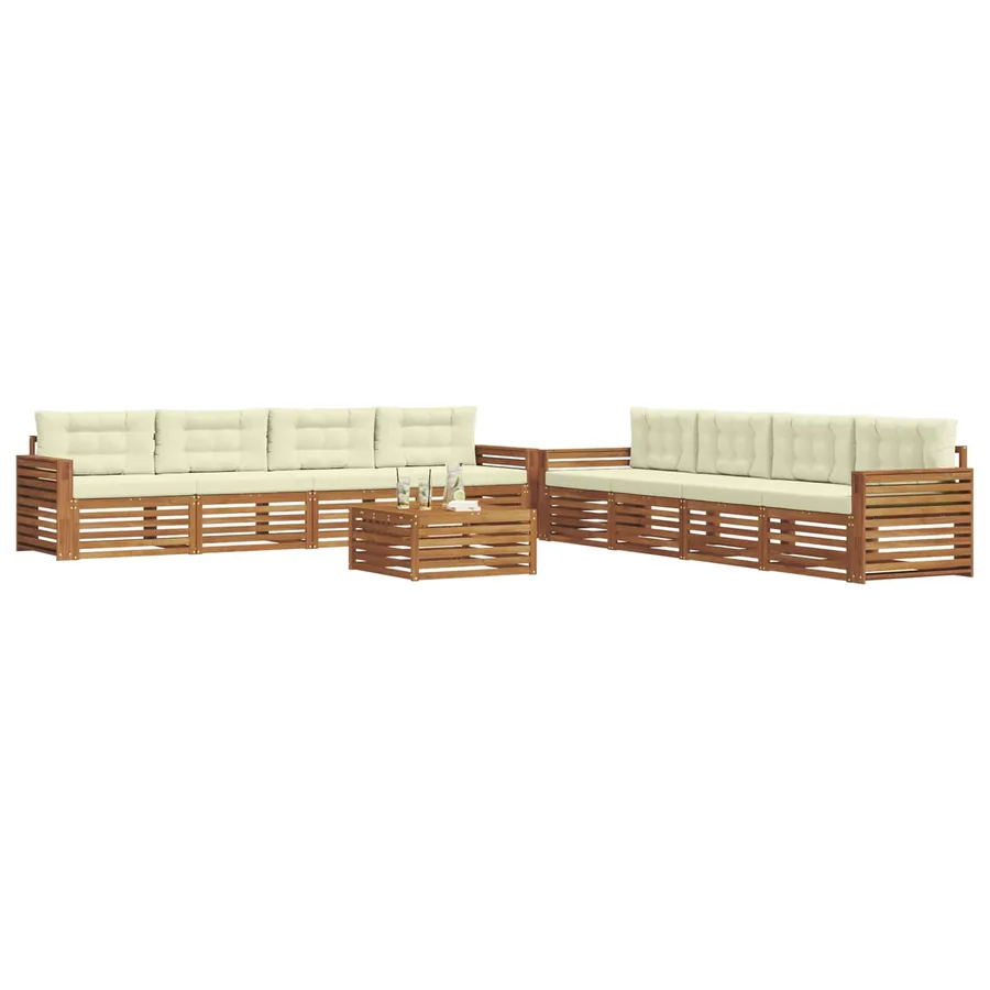 Ensemble de canapés d'extérieur 9 pcs Naturel et Crème - 3