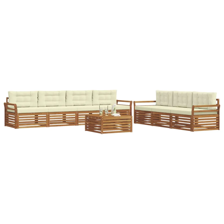 Ensemble de canapés d'extérieur 8 pcs Naturel et Crème - 3