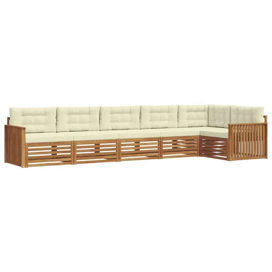 Ensemble de canapés d'extérieur 6 pcs Naturel et Crème - 2