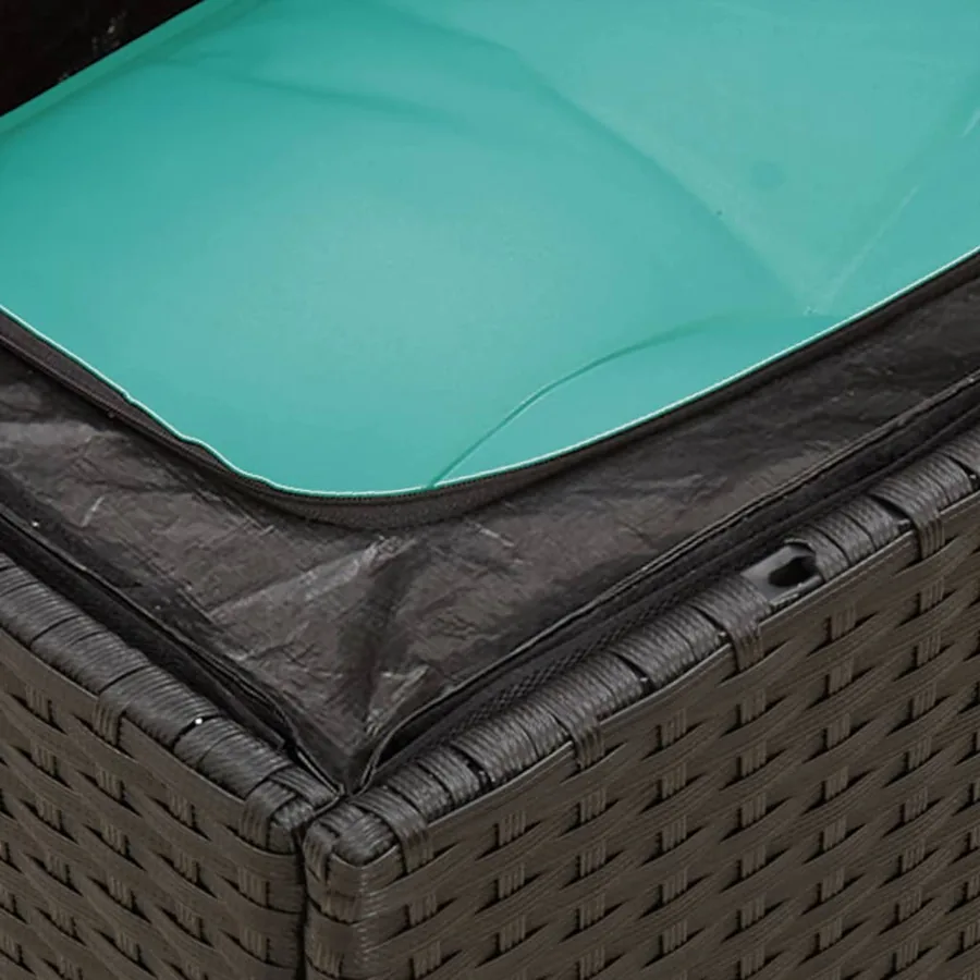 Salon de jardin 6 pcs avec coussins noir résine tressée - 7