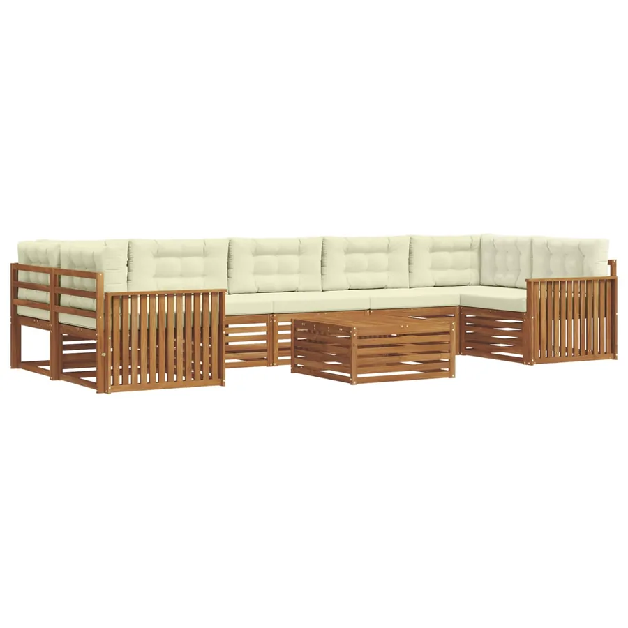 Ensemble de canapés d'extérieur 8 pcs Naturel et Crème - 2