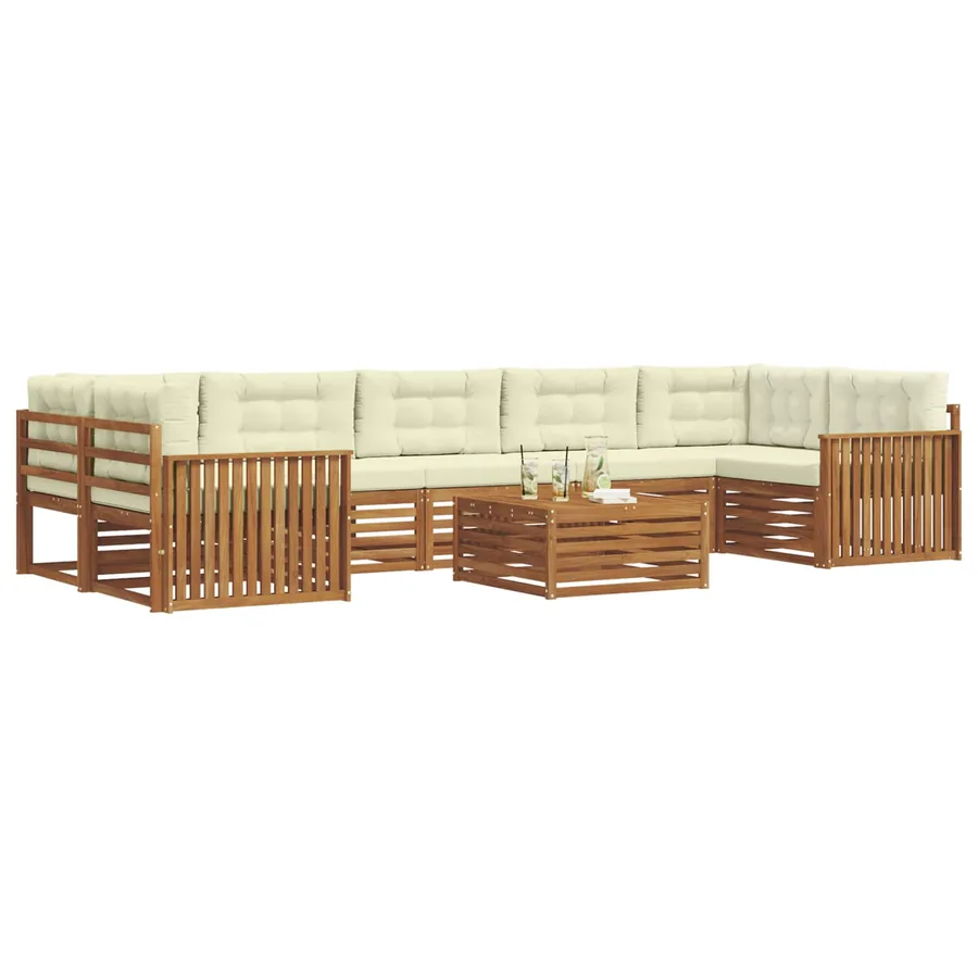 Ensemble de canapés d'extérieur 8 pcs Naturel et Crème - 3