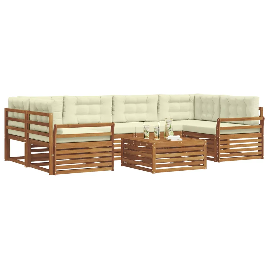 Ensemble de canapés d'extérieur 7 pcs Naturel et Crème - 3