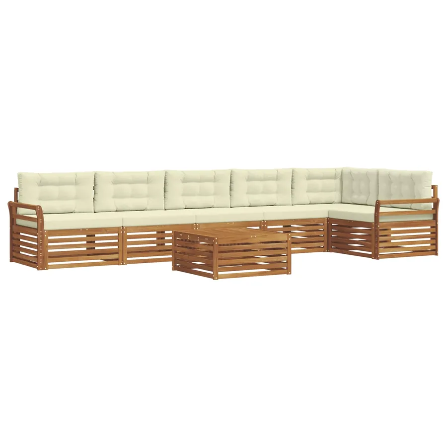 Ensemble de canapés d'extérieur 7 pcs Naturel et Crème - 2