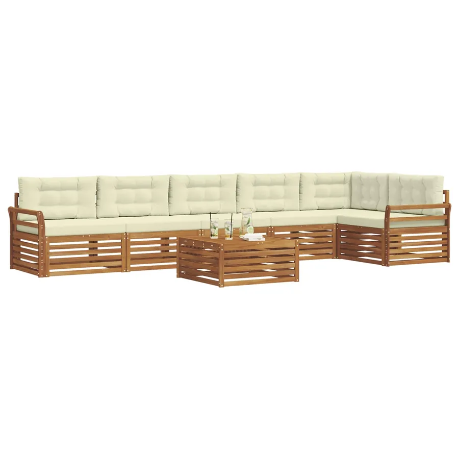 Ensemble de canapés d'extérieur 7 pcs Naturel et Crème - 3