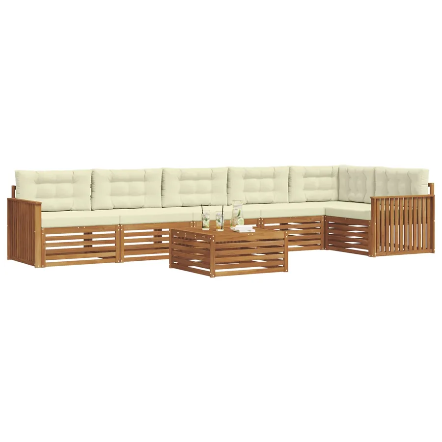 Ensemble de canapés d'extérieur 7 pcs Naturel et Crème - 3