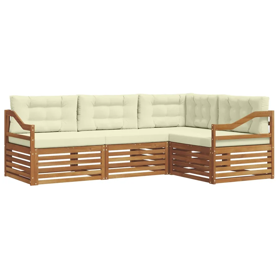 Ensemble de canapés d'extérieur 4 pcs Naturel et Crème - 2
