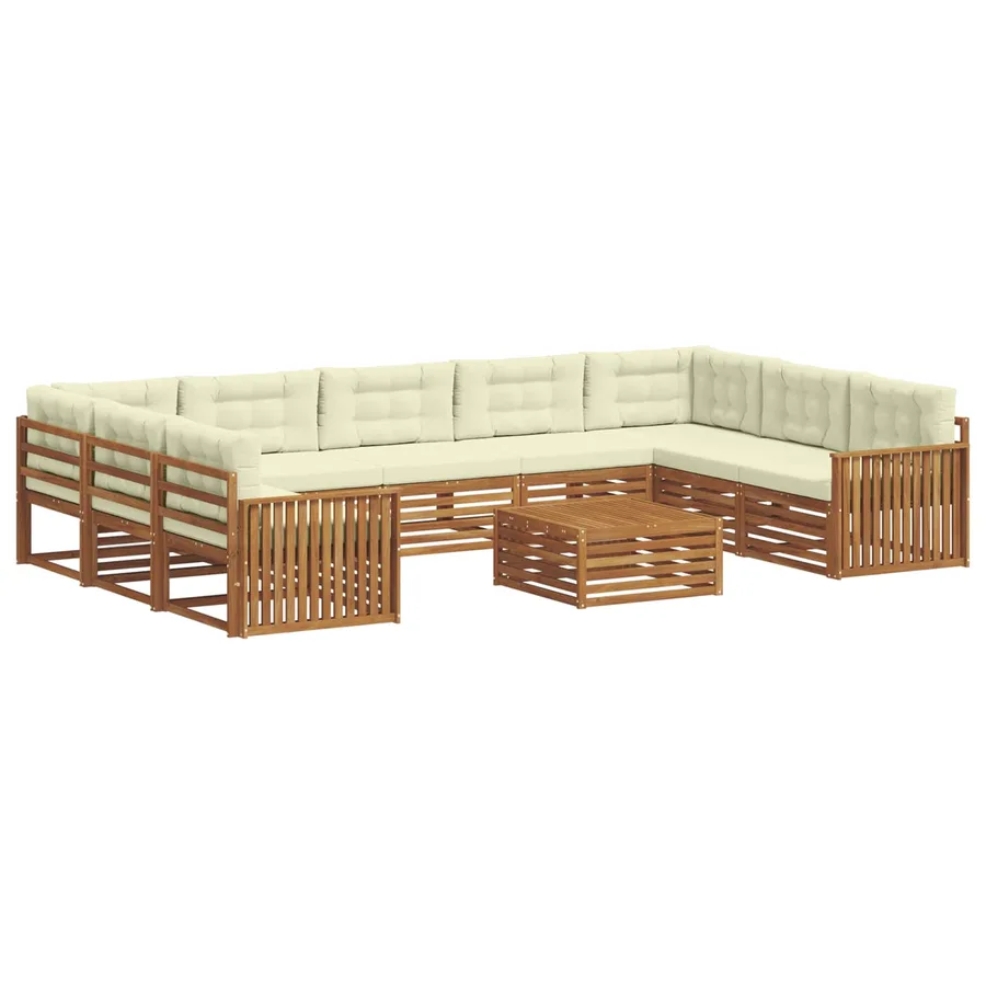 Ensemble de canapés d'extérieur 10 pcs Naturel et Crème - 2