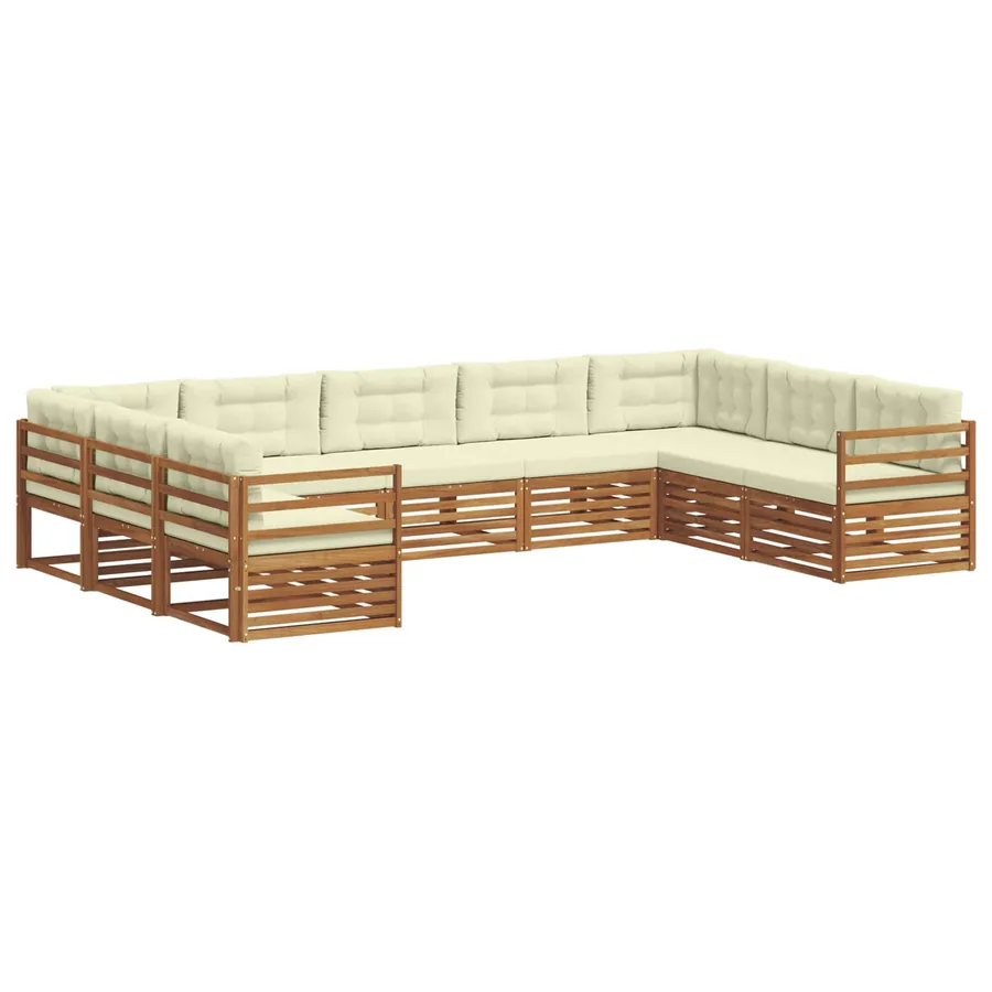 Ensemble de canapés d'extérieur 9 pcs Naturel et Crème - 2