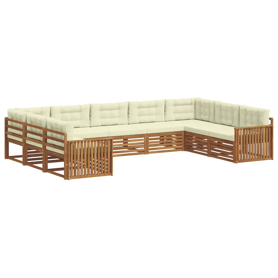 Ensemble de canapés d'extérieur 9 pcs Naturel et Crème - 2