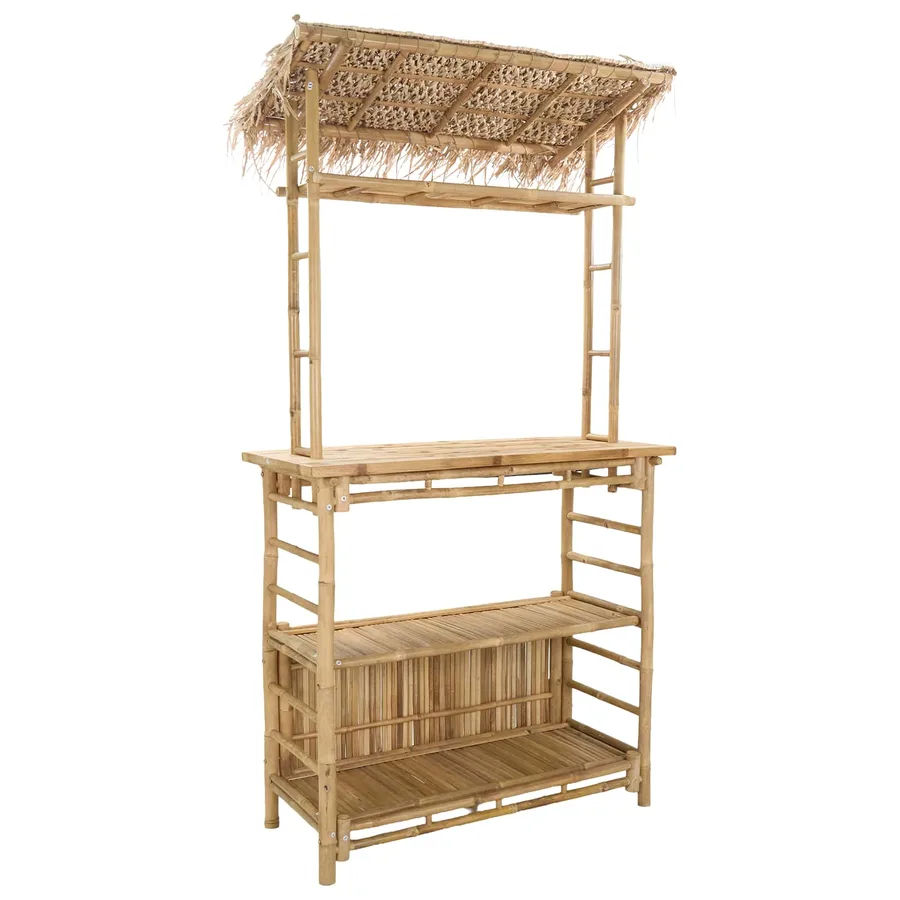 Table de bar extérieure Naturel 110 x 50 x 209 cm Bambou - 5