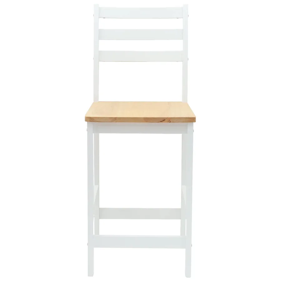 Chaises de salle à manger 2 pcs Bois de Caoutchouc Massif Blanc - 5