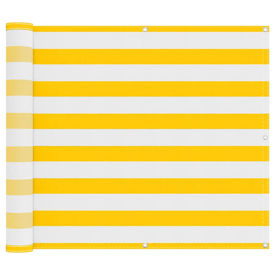 Écran de balcon Jaune et blanc 100 x 700 cm Tissu Oxford - 2