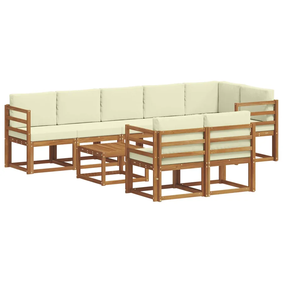 Ensemble de canapés d'extérieur 9 pcs Naturel et Crème - 2