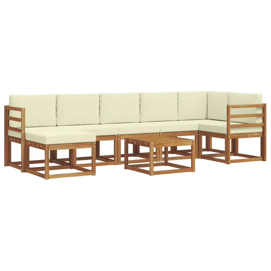Ensemble de canapés d'extérieur 8 pcs Naturel et Crème - 2