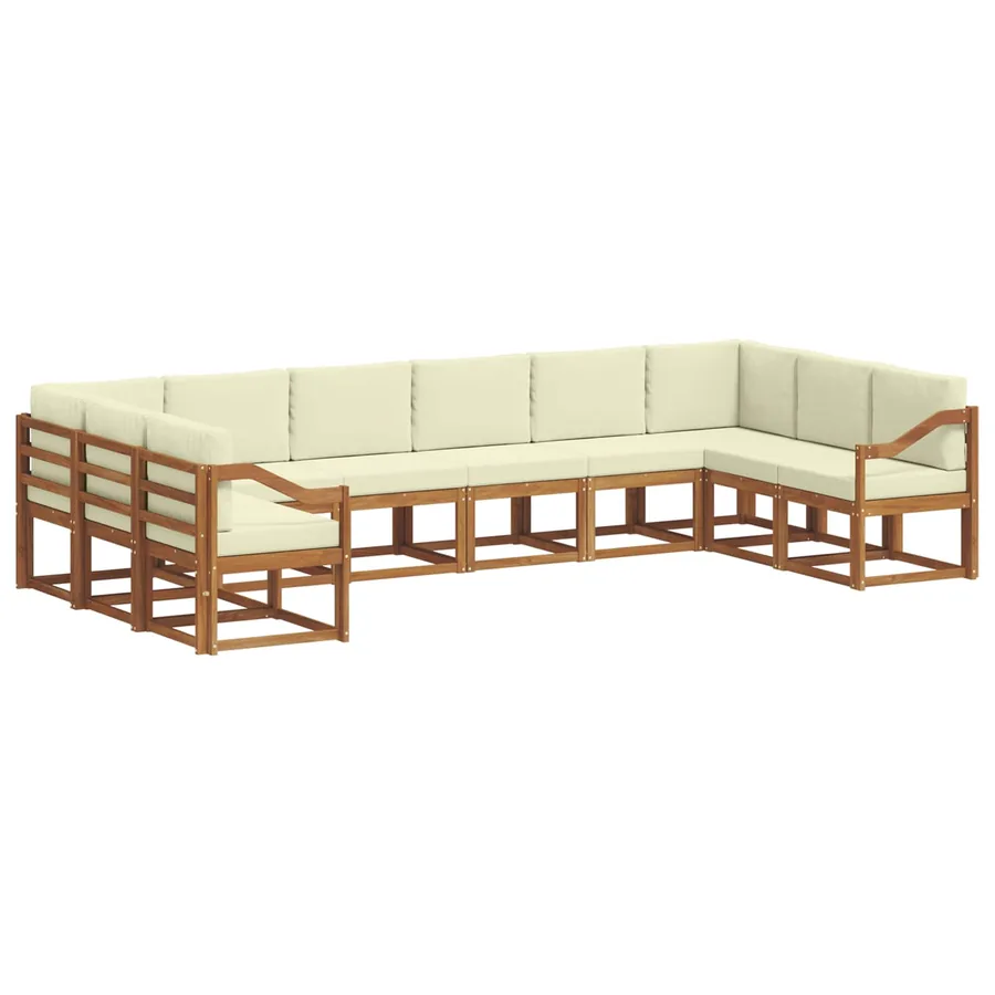 Ensemble de canapés d'extérieur 10 pcs Naturel et Crème - 2