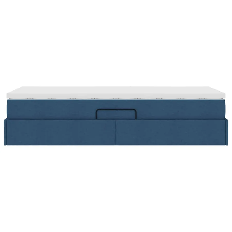 Lit avec rangement et matelas Bleu 100 x 200 cm Polyester - 9