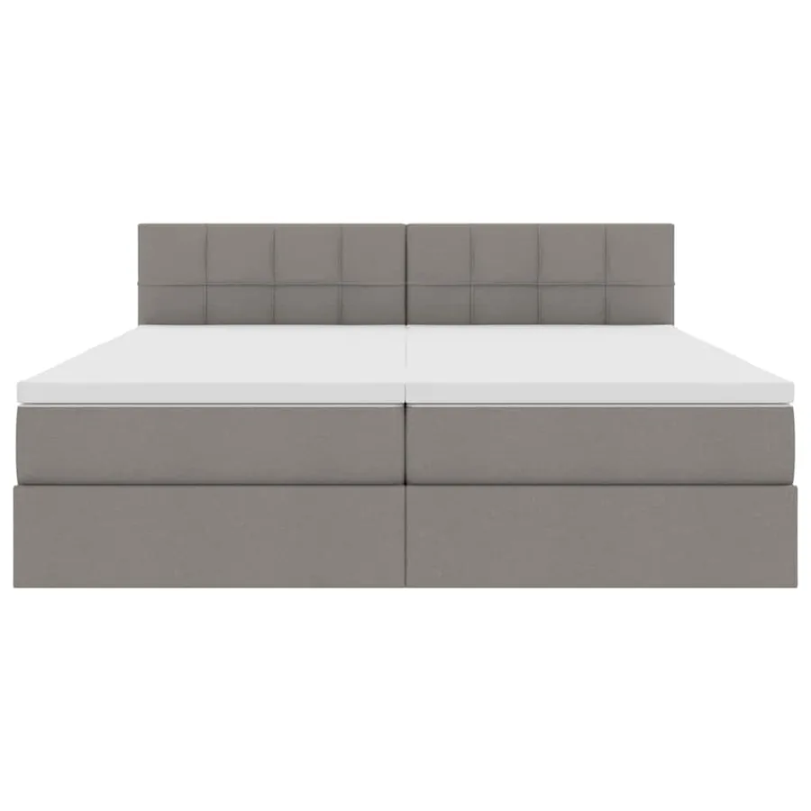 Lit de rangement LED avec matelas Taupe 180 x 200 cm Tissu - 11