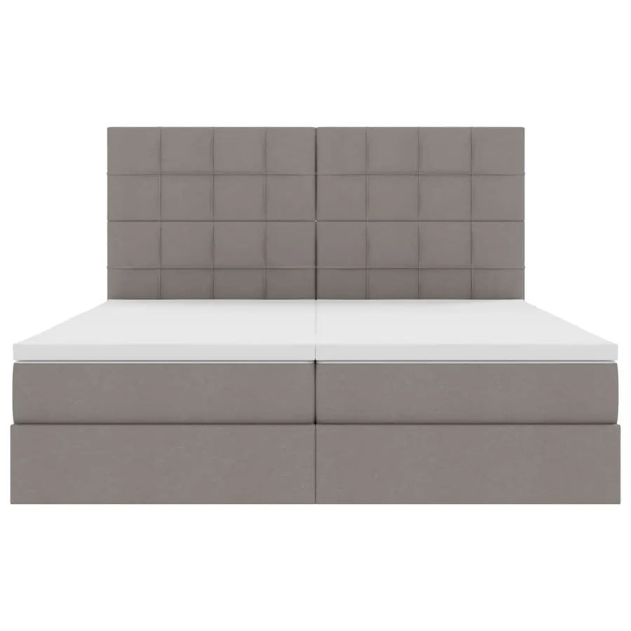 Lit de Rangement avec tête de lit Taupe 180 x 200 cm Tissu - 10