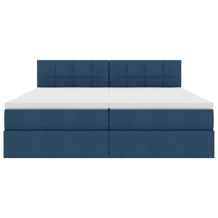 Lit de rangement LED avec matelas Bleu 200 x 200 cm Tissu - 11