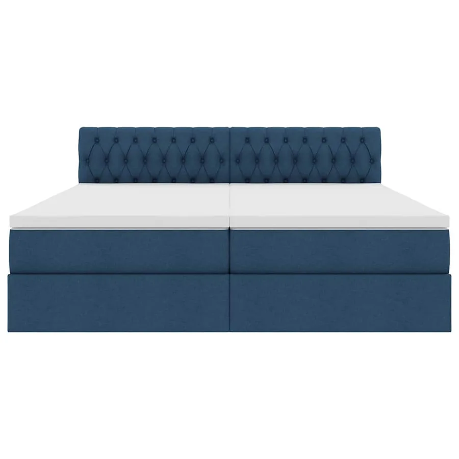 Lit de Rangement Bleu 200 x 200 cm Cuir synthétique - 8