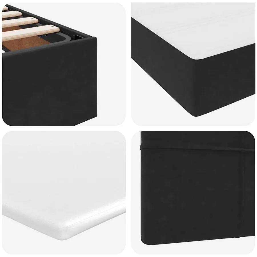 Lit de rangement LED avec matelas Noir 180 x 200 cm Velours - 14