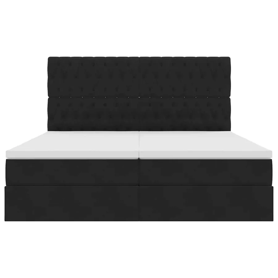 Lit de rangement LED avec matelas Noir 180 x 200 cm Velours - 11