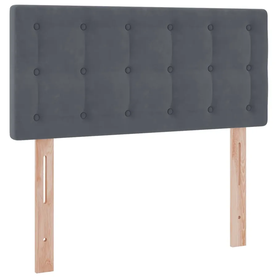 Lit de Rangement avec matelas Gris foncé 90 x 190 cm Velours - 9