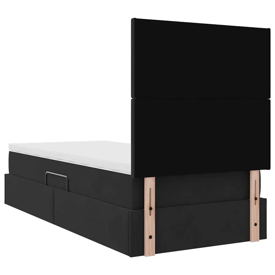Lit avec rangement et matelas Noir 90 x 200 cm Velours - 11