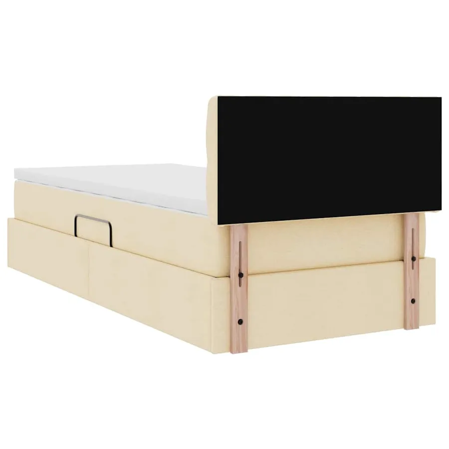 Lit avec rangement et matelas avec matelas Crème 90 x 190 cm - 11