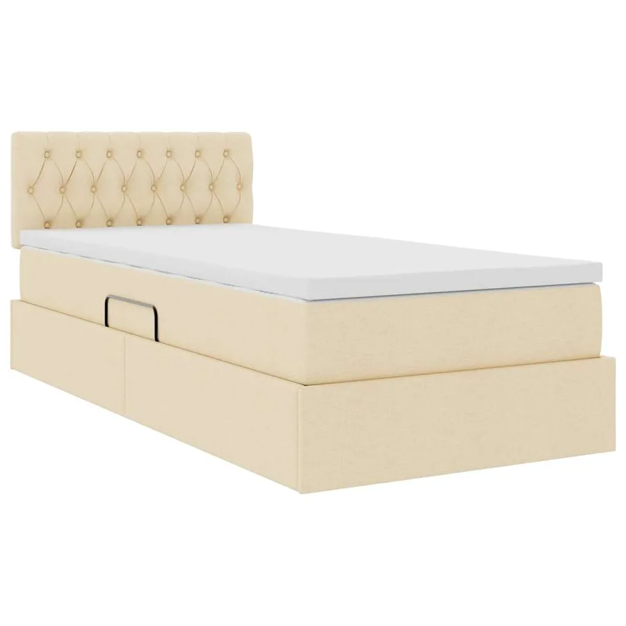 Lit avec rangement et matelas avec matelas Crème 90 x 190 cm - 5