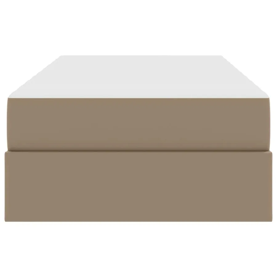 Lit avec rangement et matelas 2 pcs Cappuccino Cuir - 7