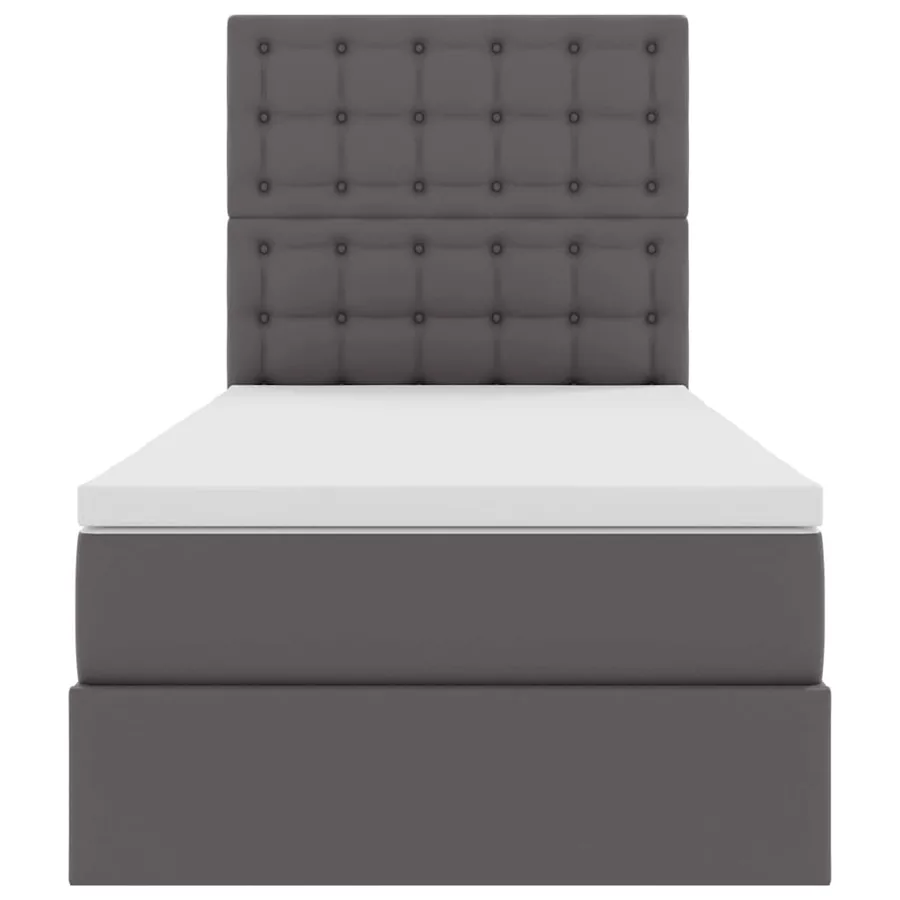 Lit de Rangement Gris 100 x 200 cm Cuir synthétique - 7