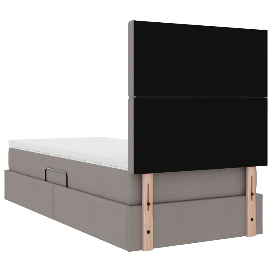 Lit de rangement LED avec matelas Taupe 90 x 200 cm Tissu - 12