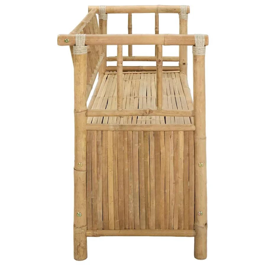 Banc de Rangement de Jardin 110 x 47 x 80 cm Bambou Naturel - 5