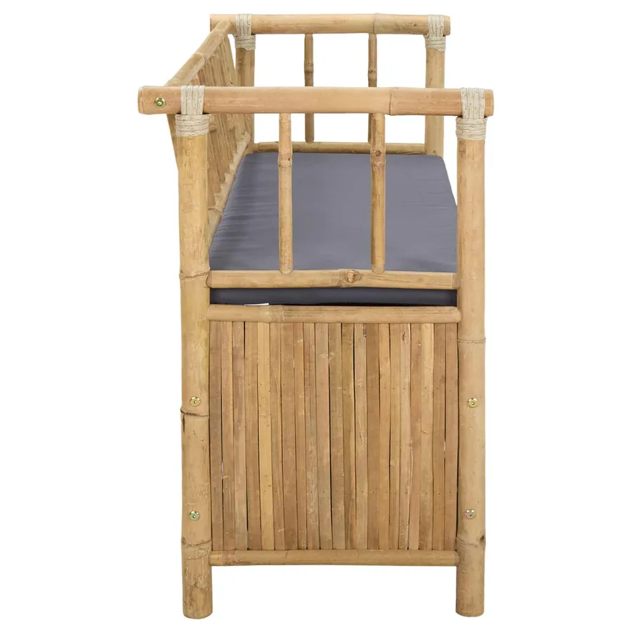 Banc de Rangement de Jardin 110 x 47 x 80 cm Bambou Naturel - 5